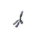 Joyroom Adapter DAC 2-in-1 Type-C to 3.5mm Mini Jack/ Type-C, 60W, 0.14m, Black (SY-C02)
