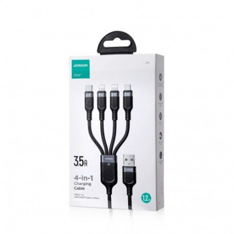Joyroom 4-in-1 USB - Lightning/ Lightning/ Type-C/ Micro USB Cable Multi-Color Series A18, 3.5A, 1.2