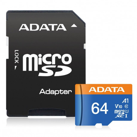 ADATA CARD MICROSDHC        64GB UHS-I CL10 100/20 MB/s W/1 Adap.
