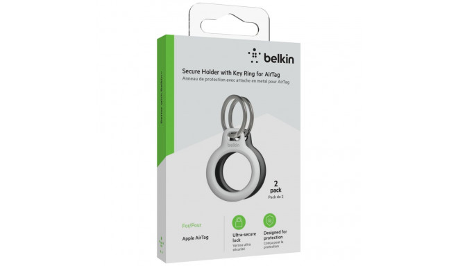 1x2 Belkin võtmerõngas Apple AirTag jaoks, must/valge MSC002btH35