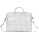 Guess 4G Peony Front Pocket Zipper Triangle Logo Laptop Bag 16" - White