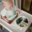 BabyOno plastic spoons for babies 2 pcs beige green 1066/07