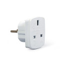 Gembird A-AC-UKEU-001 toitepistiku adapter tüüp G (UK) tüüp F valge