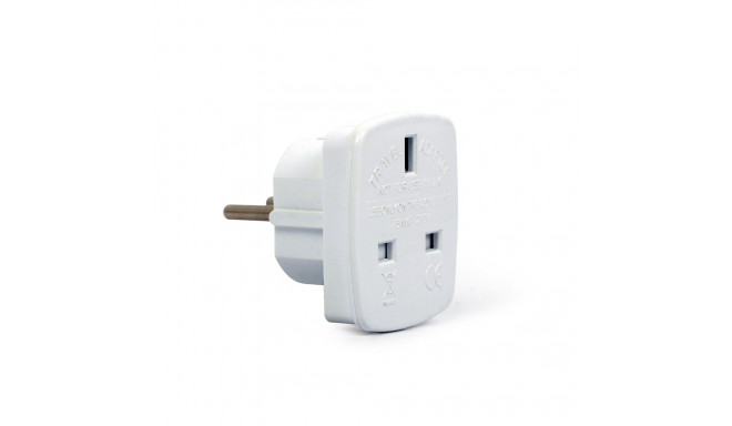 Gembird A-AC-UKEU-001 toitepistiku adapter tüüp G (UK) tüüp F valge