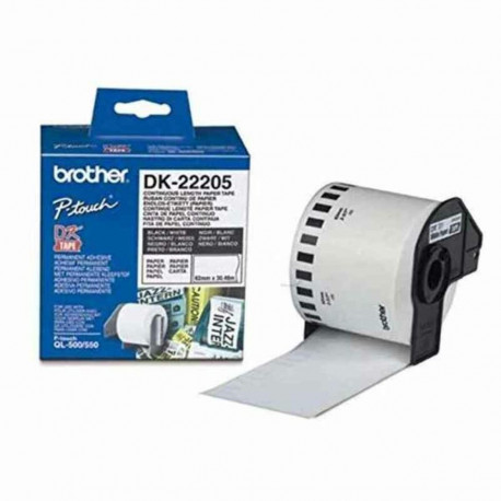 Continuous Paper for Printers Brother DK22205 White Black (1 Unit)