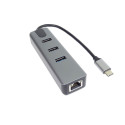 PremiumCord Adapter USB-C to Gigabit 10/100/1000Mbps + 3x USB3.2 connector