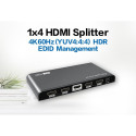 PremiumCord HDMI 2.0 splitter 1-4 Ports, 4K x 2K/60Hz, FULL HD, 3D, black