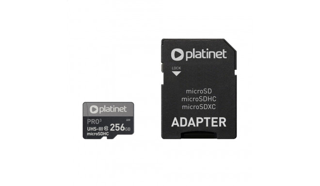 Platinet mälukaart microSDXC 256GB Class 10 U3 A2 + adapter