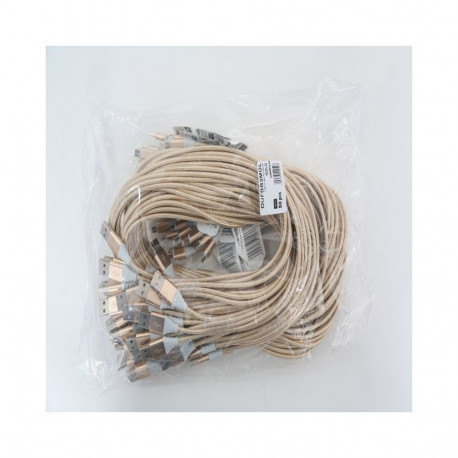 OMEGA FABRIC BRAIDED MICRO USB TO USB 2A 118 COPPER POLY 1M GOLD [44052]