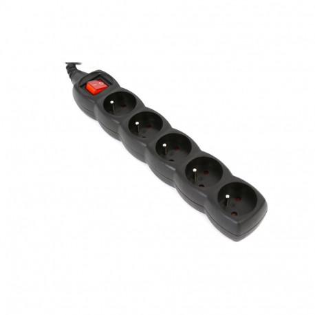 OMEGA POWER STRIP 3M 16A 5 SOCKETS TYPE E FRENCH BLACK[41106]