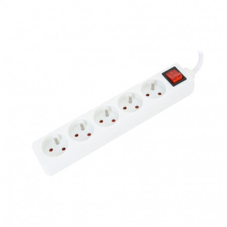 OMEGA POWER STRIP 1,5M 16A 5 SOCKETS TYPE E FRENCH WHITE[41342]