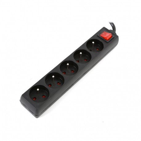OMEGA POWER STRIP 1,5M 16A 5 SOCKETS TYPE E FRENCH BLACK[41105]