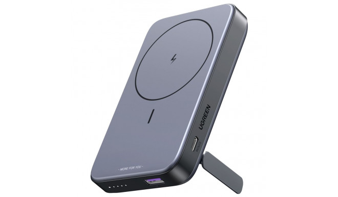 Ugreen PB206 10000mAh USB + USB-C 20W z funkcją podstawki (czarny)