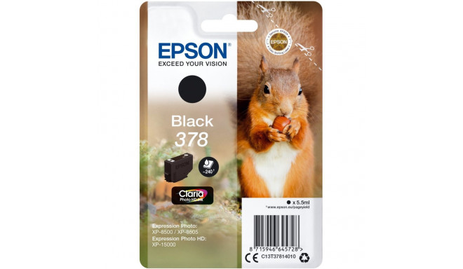 "Epson Tinte 378 C13T37814010 Schwarz bis zu 240 Seiten"