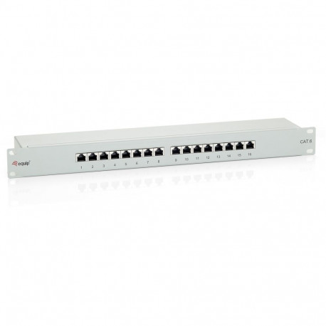 "Equip Patchpanel 16x RJ45 Cat6 19"" FTP 1HE ISO/IEC hellgrau"