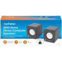 "MANHATTAN Lautsprecher fr PC und Laptop 2600 Series zwei verbundene Lautsprecher 1.4 m USB-Kabel US