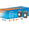 "MANHATTAN Lautsprecher fr PC und Laptop 2600 Series zwei verbundene Lautsprecher 1.4 m USB-Kabel US