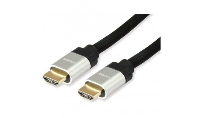 "Equip HDMI UHS E.Gewebe 2.1 A-A St/St 1.0m 8K60Hz HDR sw"