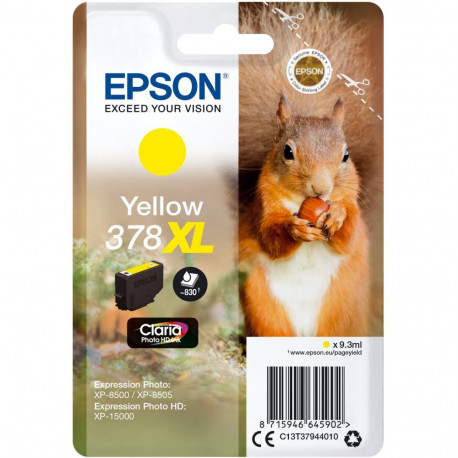 "Epson Tinte 378XL C13T37944010 Gelb bis zu 830 Seiten"