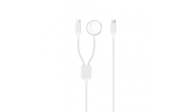 XO wireless inductive charger CX030 white for Apple Watch with cable USB-C -USB-C