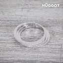 Кольцо Hûggot Three из стерлингового серебра 925 пробы с фианитами - 17,5 mm