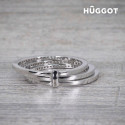 Кольцо Hûggot Three из стерлингового серебра 925 пробы с фианитами - 17,5 mm