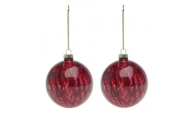 Christmas Baubles (2 pcs) 113572 Brown Red 8 cm (2 Units)