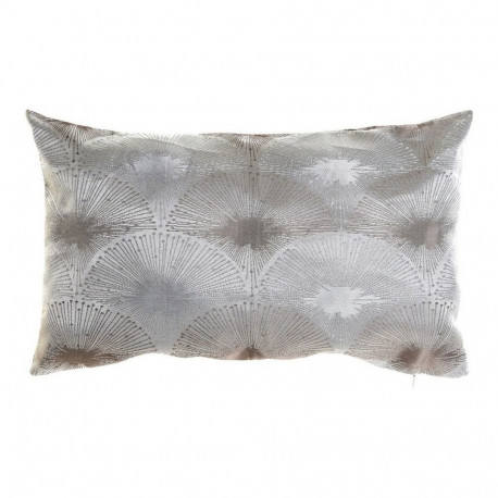 Cushion DKD Home Decor Grey Polyester Aluminium Traditional