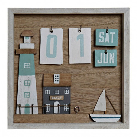 Koka Kalendārs DKD Home Decor (22 x 3 x 22 cm)