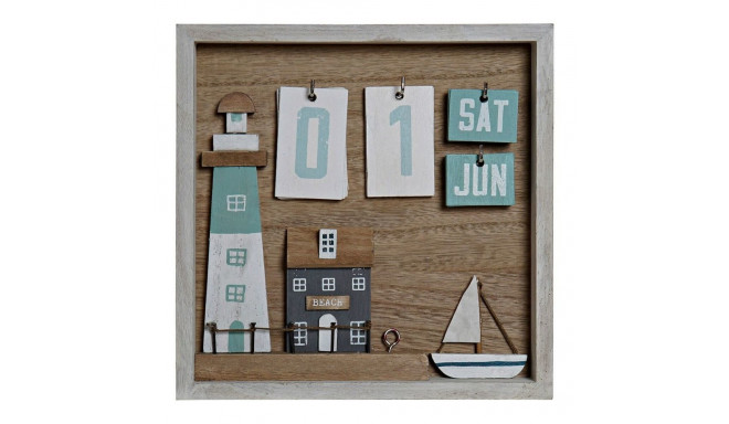 Koka Kalendārs DKD Home Decor (22 x 3 x 22 cm)