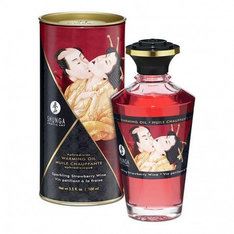 Масло Hot Oil, клубника Shunga (100 ml)