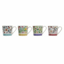 Mug DKD Home Decor Bone China Porcelain (410 ml) (4 pcs)