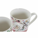 Кружка Mug DKD Home Decor Фарфор Bone China (410 ml) (4 pcs)