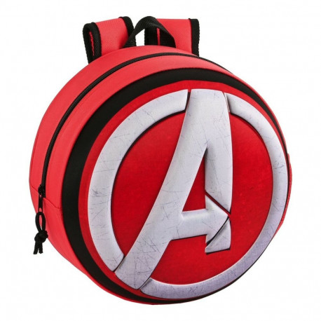 3D-kooliseljakott The Avengers Punane Must Valge (31 x 31 x 10 cm)