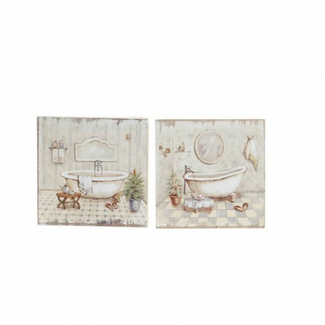 Glezna DKD Home Decor Vannas (2 gb.) (20 x 3 x 20 cm)