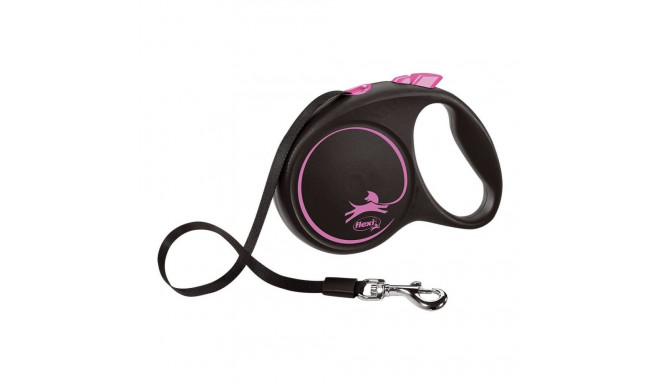 Koerarihm Flexi BLACK DESIGN 5 m Roosa Suurus M