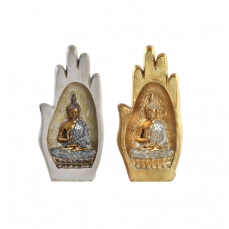 Dekoratiivkuju DKD Home Decor Hall Kuldne Buddha Vaik (10 x 7,2 x 20,9 cm) (2 Ühikut)