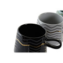 Krūze DKD Home Decor Melns Pelēks Zils Rozā Keramika Moderns (400 ml) (4 gb.)