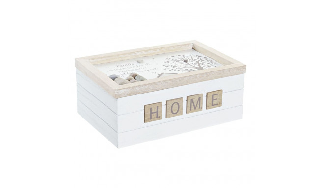 Decorative box DKD Home Decor White Natural MDF Wood