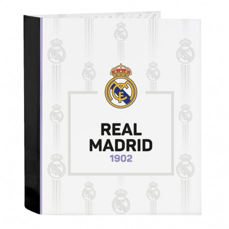 Gredzenveida stiprinājums Real Madrid C.F. Melns Balts A4 (27 x 33 x 6 cm)