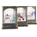 Apgaismojošs dekors DKD Home Decor Ziemassvētki Melns Bronza (7 x 4 x 13,5 cm) (3 gb.)