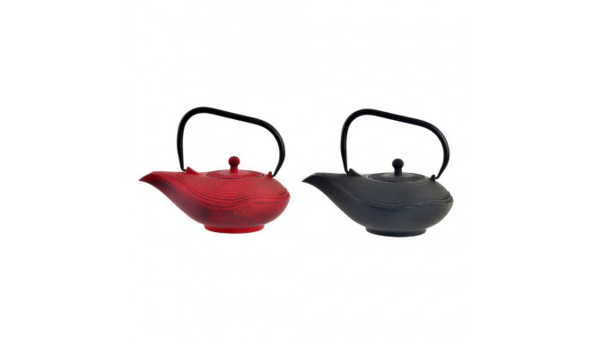 Teapot DKD Home Decor Red Black Cast iron (1000 ml) (2 Units)