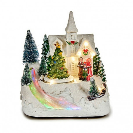 Dekors Māja 12,5 x 17,5 x 16 cm Balts Sveķi