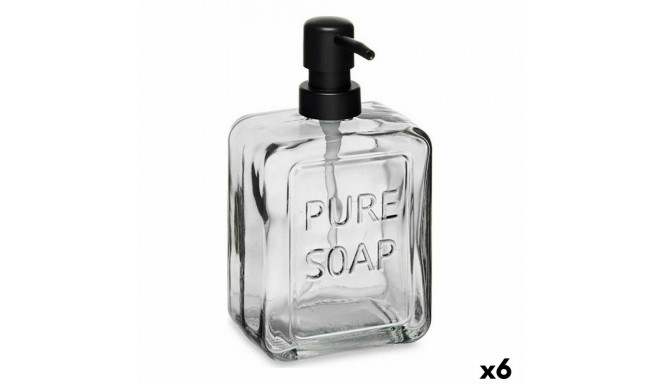 Дозатор мыла Pure Soap Стеклянный Чёрный Пластик 570 ml (6 штук)