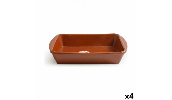 Serveerimisvaagen Inde Vitro Azofra Terrakota Ristkülikukujuline 35 x 25 x 6 cm (4 Ühikut)