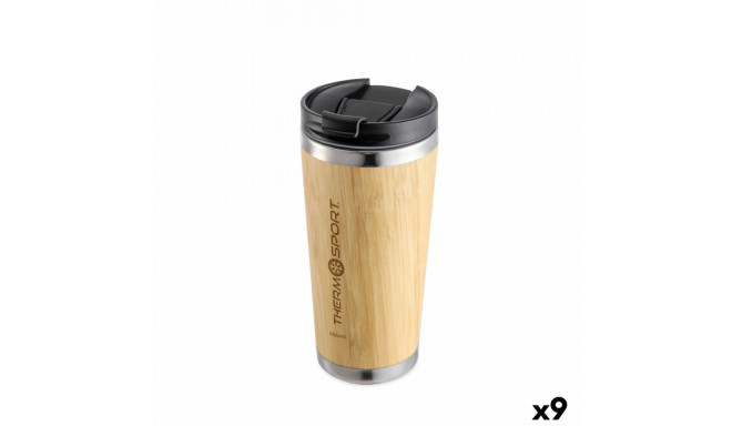 Thermal Cup with Lid ThermoSport Bamboo 450 ml (9Units)