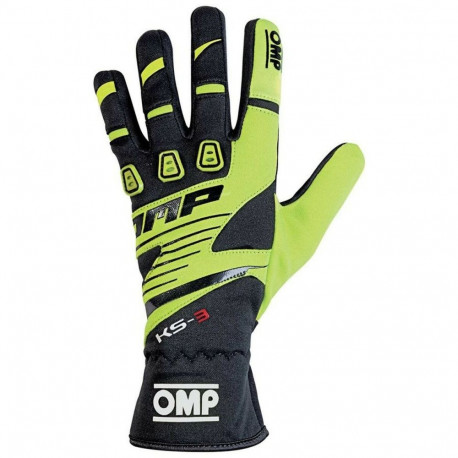 Karting Gloves OMP KS-3 Kollane/Must XL
