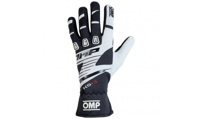 Karting Gloves OMP KS-3 Valge/Must Must/Valge M