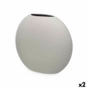 Vase Grey Ceramic 36 x 34 x 16 cm (2 Units) Circular Vase Grey Ceramic 36 x 34 x 16 cm (2 Units) Circular
