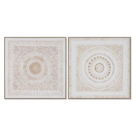 Glezna Home ESPRIT Mandala Skandināvu 100 x 4 x 100 cm (2 gb.)